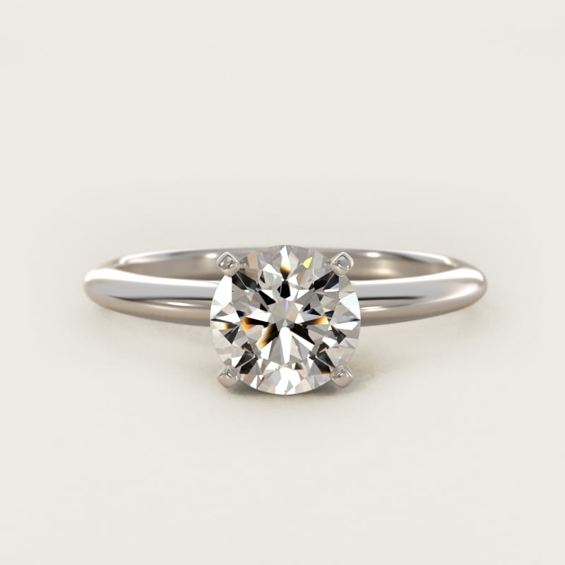 Classic Four Prong Solitaire Engagement Ring in Platinum