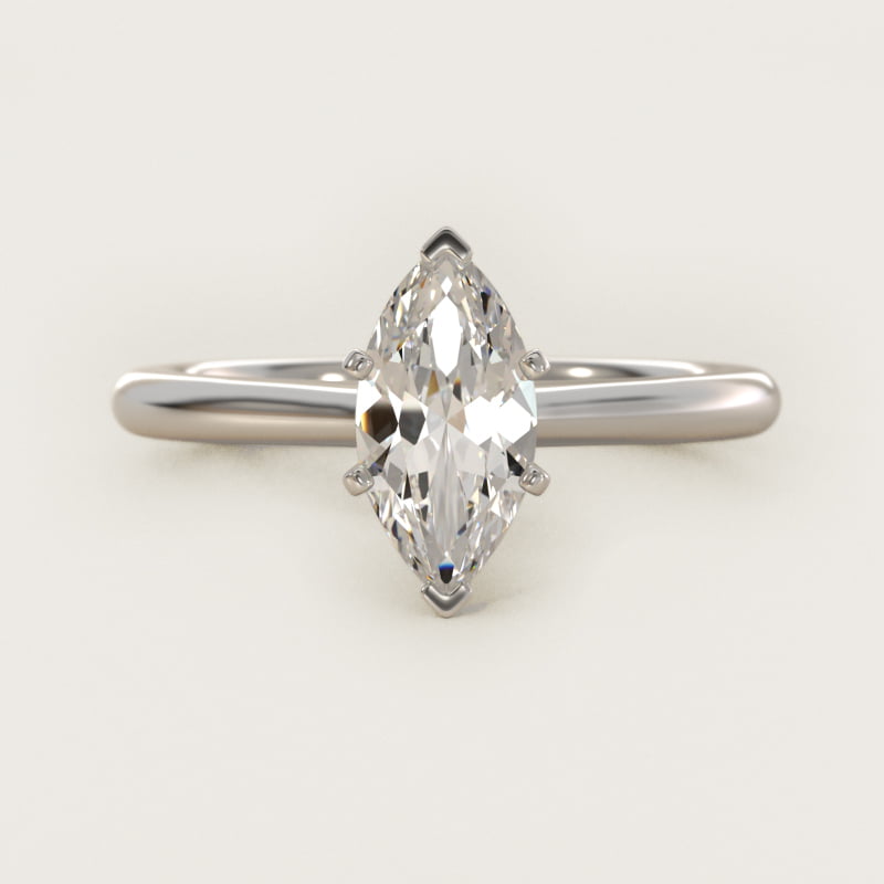 Petite Solitaire Engagement Ring in Platinum