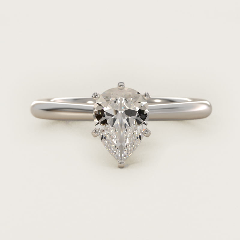 Petite Solitaire Engagement Ring in Platinum