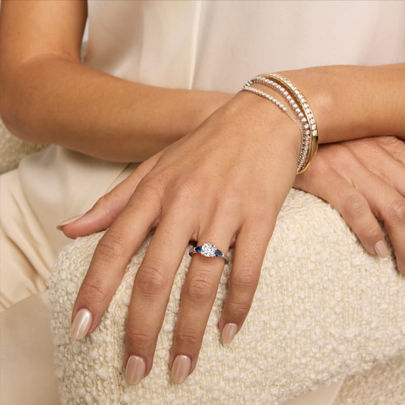 Classic Pear Shaped Sapphire Engagement Ring in Platinum