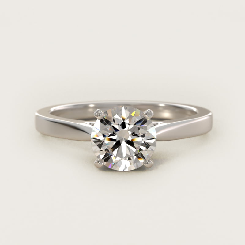 Petite Cathedral Solitaire Engagement Ring in Platinum