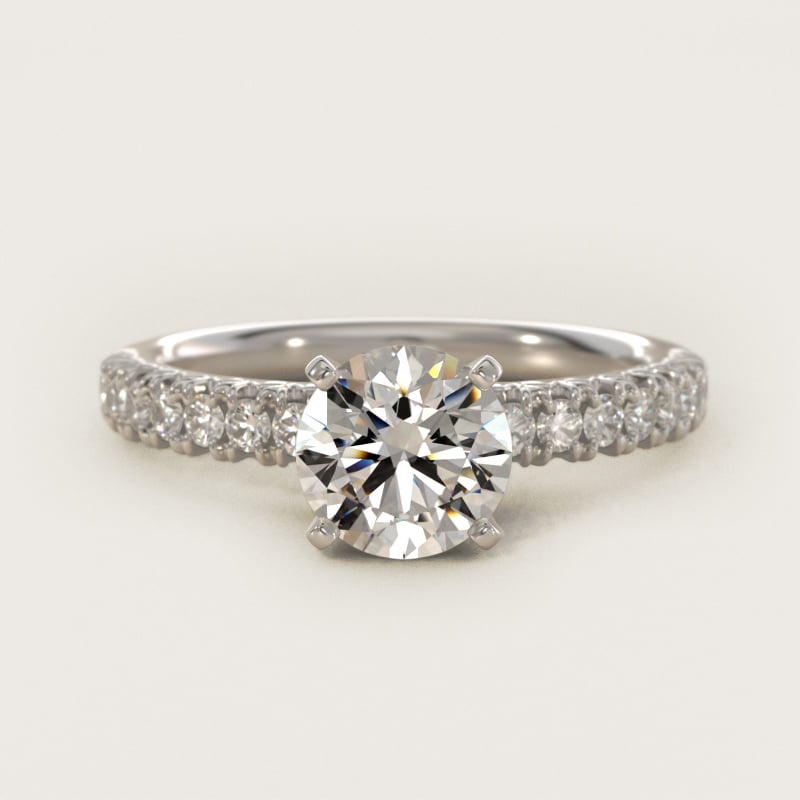 French Pavé Diamond Engagement Ring in Platinum (1/4 ct. tw.)