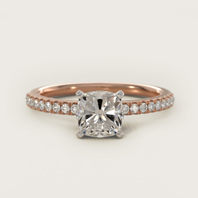 Riviera Pavé Diamond Engagement Ring in 14k Rose Gold (1/6 ct. tw.)