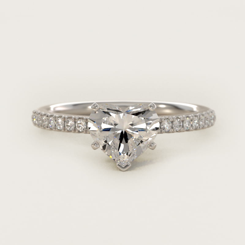 Riviera Pavé Diamond Engagement Ring in 14k White Gold (1/6 ct. tw.)