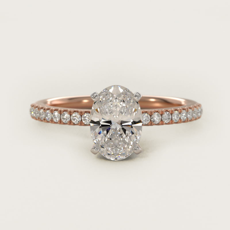 Riviera Pavé Diamond Engagement Ring in 14k Rose Gold (1/6 ct. tw.)