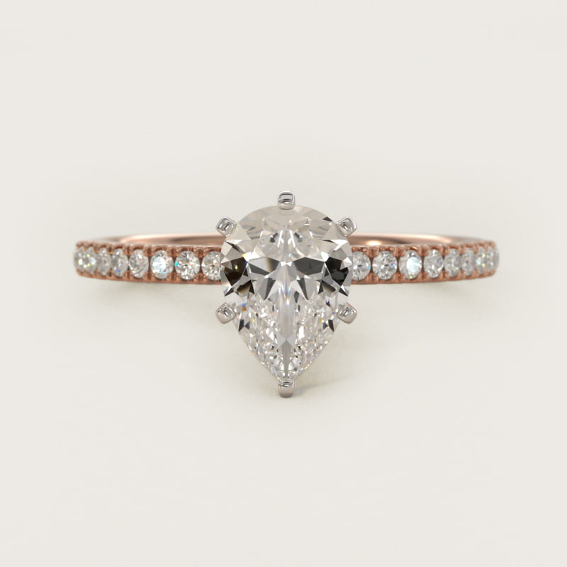 Riviera Pavé Diamond Engagement Ring in 14k Rose Gold (1/6 ct. tw.)