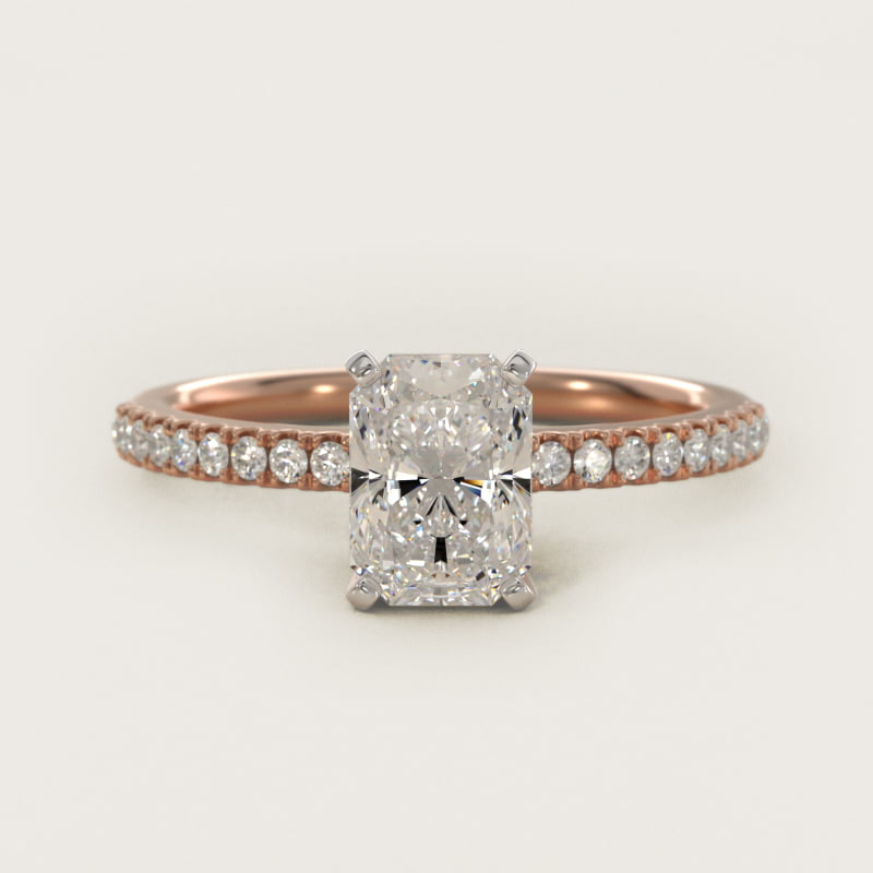 Riviera Pavé Diamond Engagement Ring in 14k Rose Gold (1/6 ct. tw.)