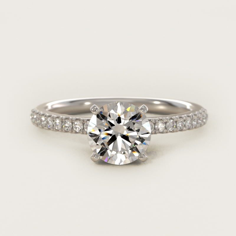 Riviera Pavé Diamond Engagement Ring in 14k White Gold (1/6 ct. tw.)