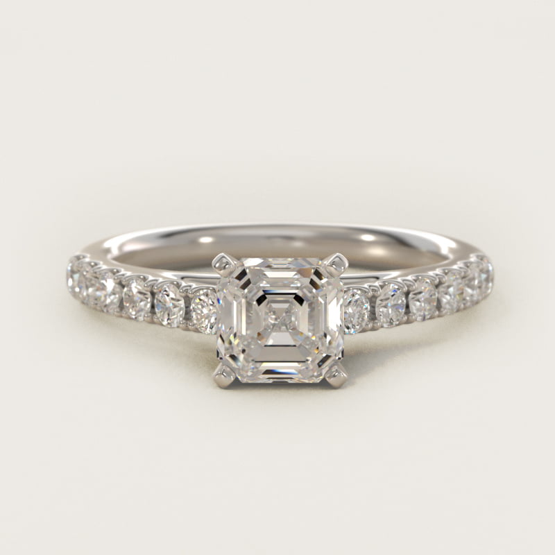 Riviera Cathedral Pavé Diamond Engagement Ring in 14k White Gold (1/2 ct. tw.)