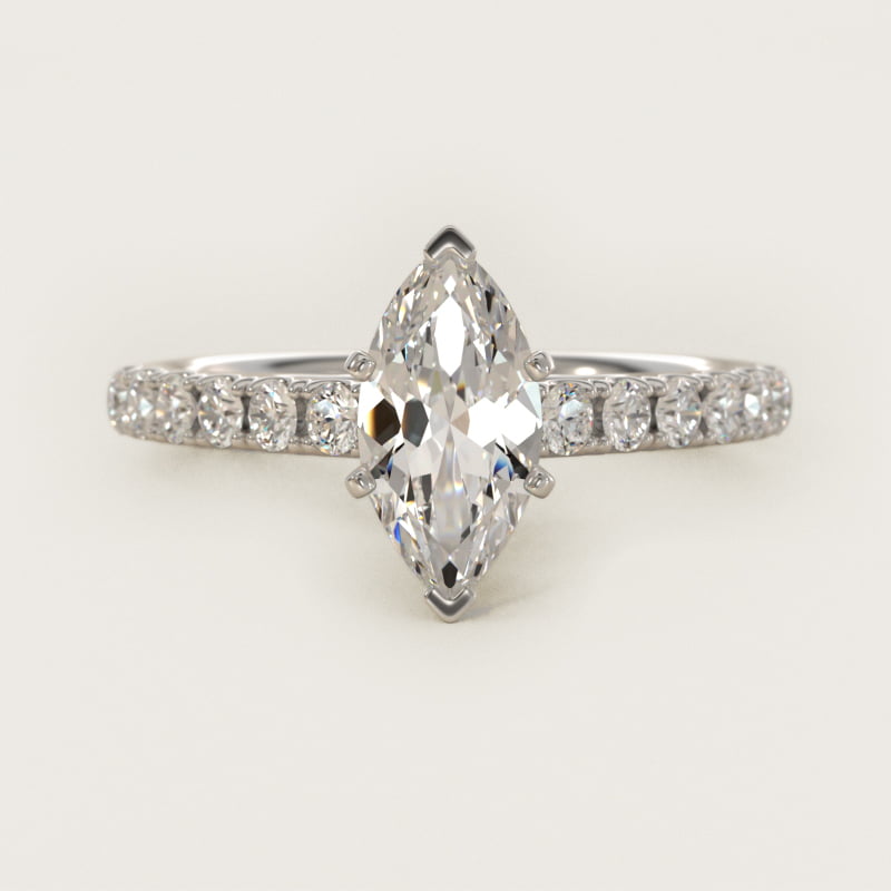 Riviera Cathedral Pavé Diamond Engagement Ring in 14k White Gold (1/2 ct. tw.)