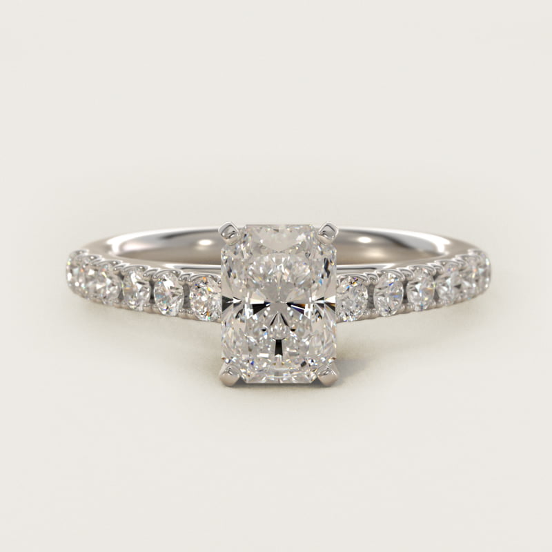 Riviera Cathedral Pavé Diamond Engagement Ring in 14k White Gold (1/2 ct. tw.)