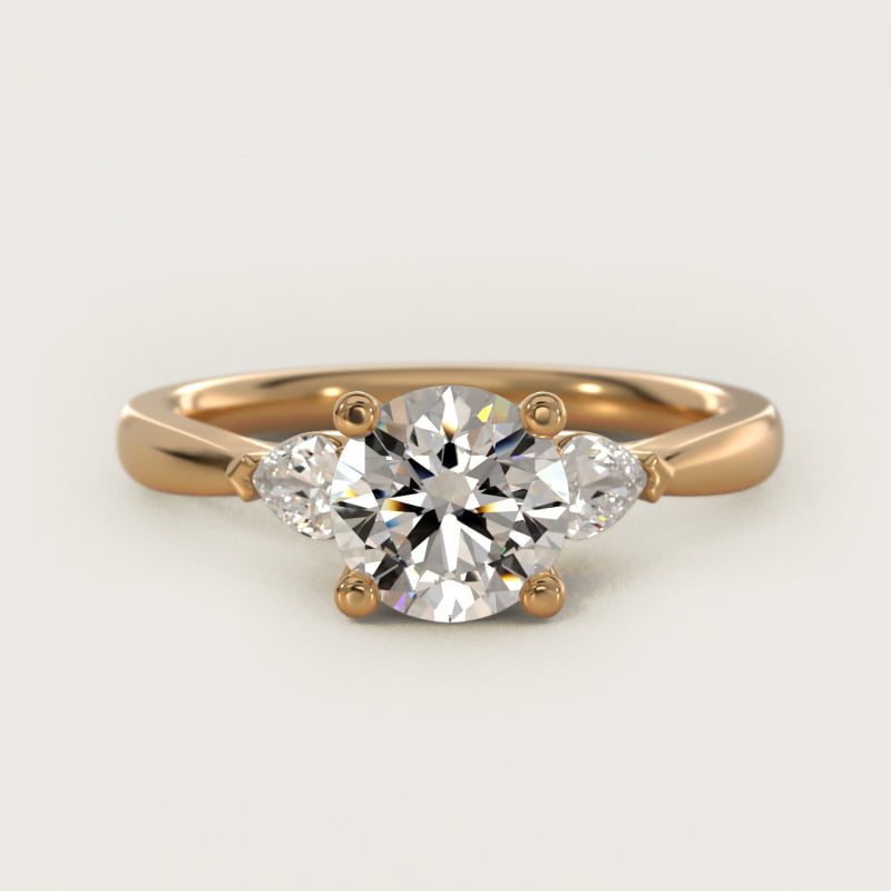 Pear Sidestone Diamond Engagement Ring in 14k Yellow Gold (1/4 ct. tw.)