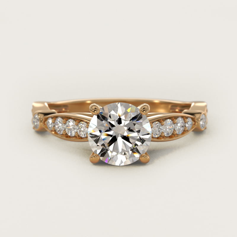 Embossed Vintage-Style Engagement Ring In 14K Yellow Gold By James Allen