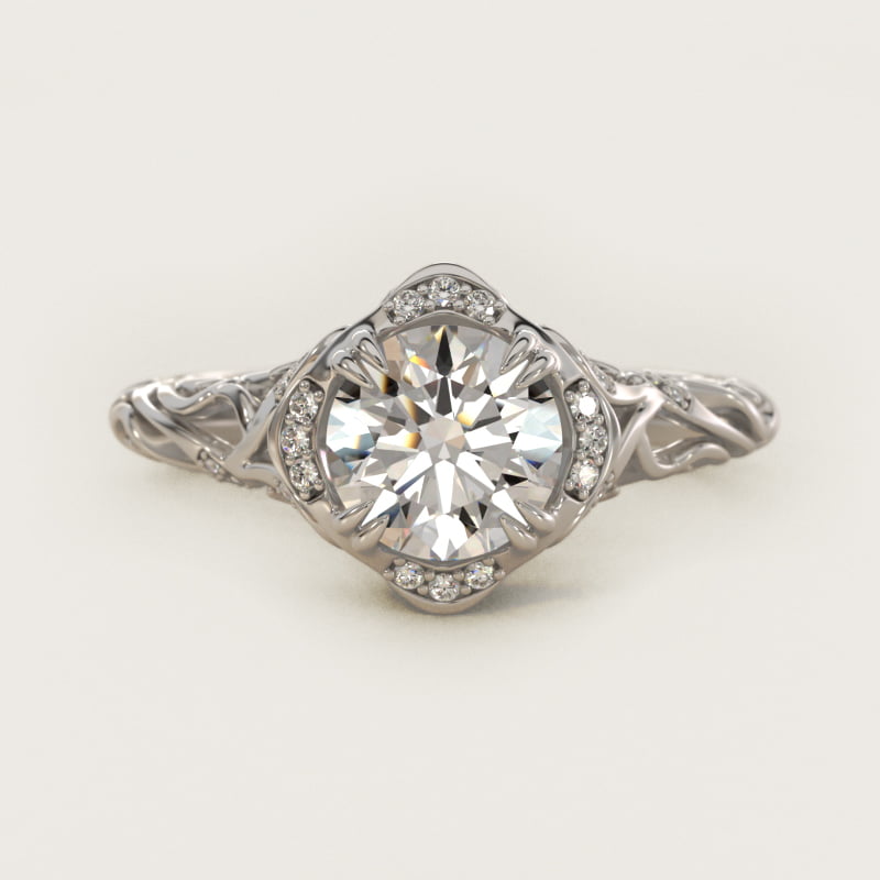 Diamond Filigree Vintage-Style Engagement Ring In Platinum By James Allen
