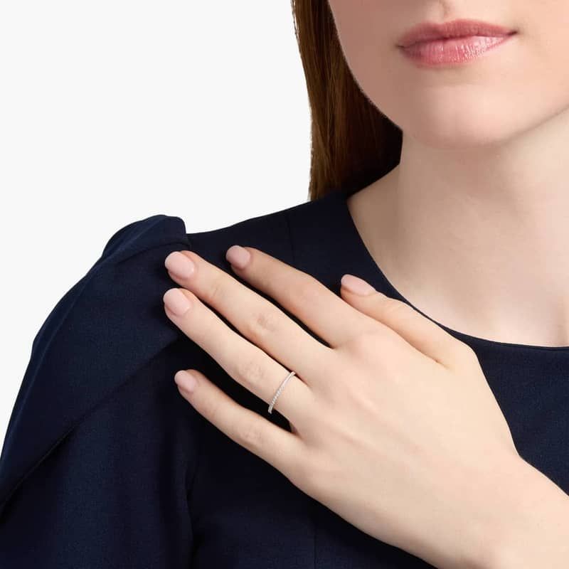 Riviera Petite Micropavé Diamond Eternity Ring in 14k White Gold (1/4 ct. tw.)