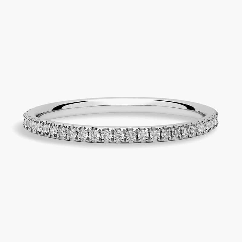 Riviera Petite Micropavé Diamond Eternity Ring in 14k White Gold (1/4 ct. tw.)