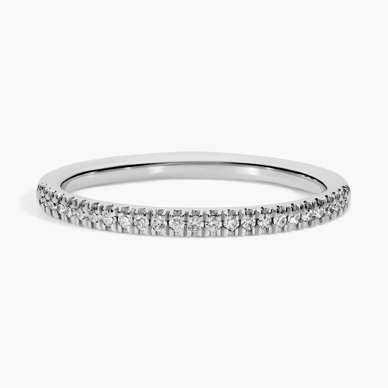 Petite Micropavé Diamond Ring in Platinum (1/10 ct. tw.)
