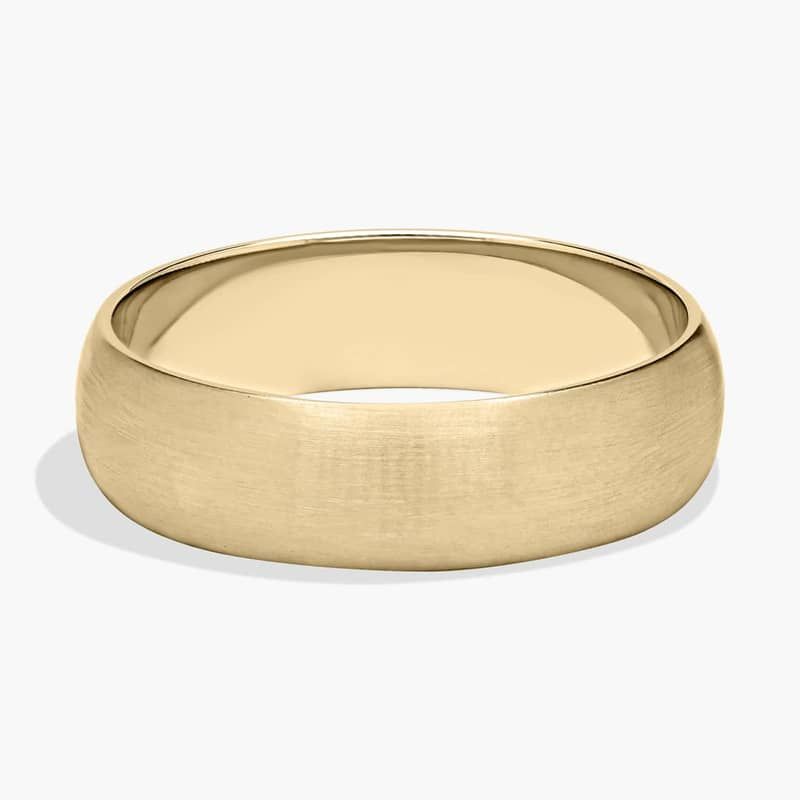 Matte Classic Wedding Ring in 14k Yellow Gold (6mm)