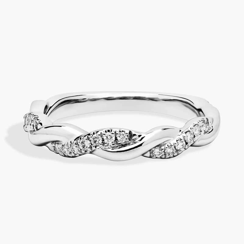 Twisting Diamond Ring in 14k White Gold (2.6 mm, 1/5 ct. tw.) By Zac Zac Posen