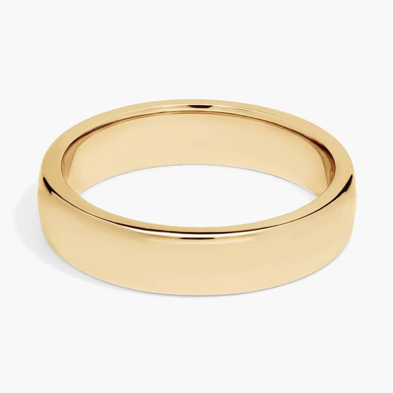 Low Dome Comfort Fit Wedding Ring in 14k Yellow Gold (5mm)