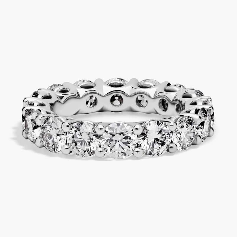 Low Dome Basket Lab-Grown Diamond Eternity Ring In 14K White Gold (5 Ct. tw. - F-G / VS2-SI1)