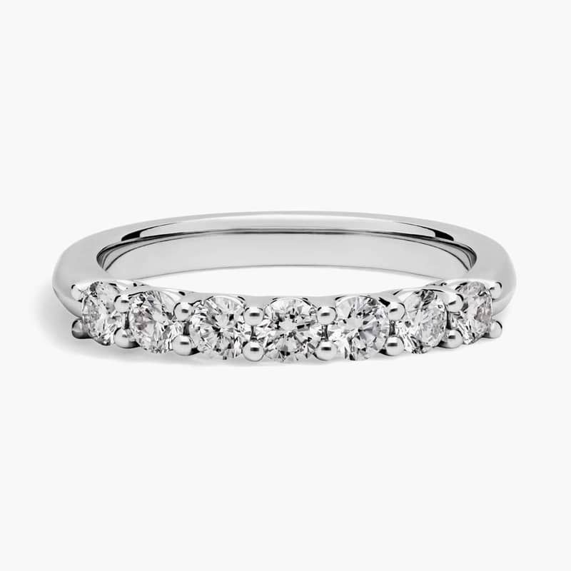 Seven Stone Low Dome Basket Lab-Grown Diamond Ring in 14k White Gold (1/2 Ct. tw. - F-G / VS2-SI1)