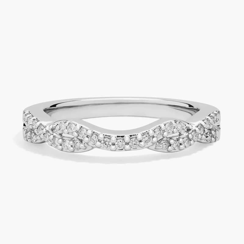Stackable Diamond Chevron Ring in 14K White Gold (1/6 Ct. Tw.)