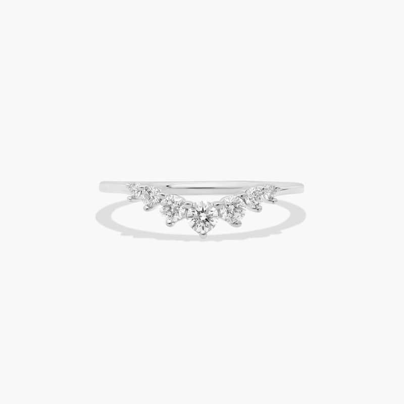 Graduated Tiara Wedding Ring With Round Diamonds In Platinum (1.50mm) By James Allen
