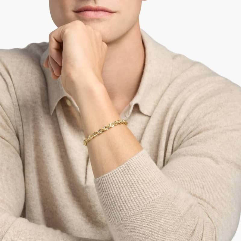 8" Rope Chain Bracelet in 14k Yellow Gold (6 mm)