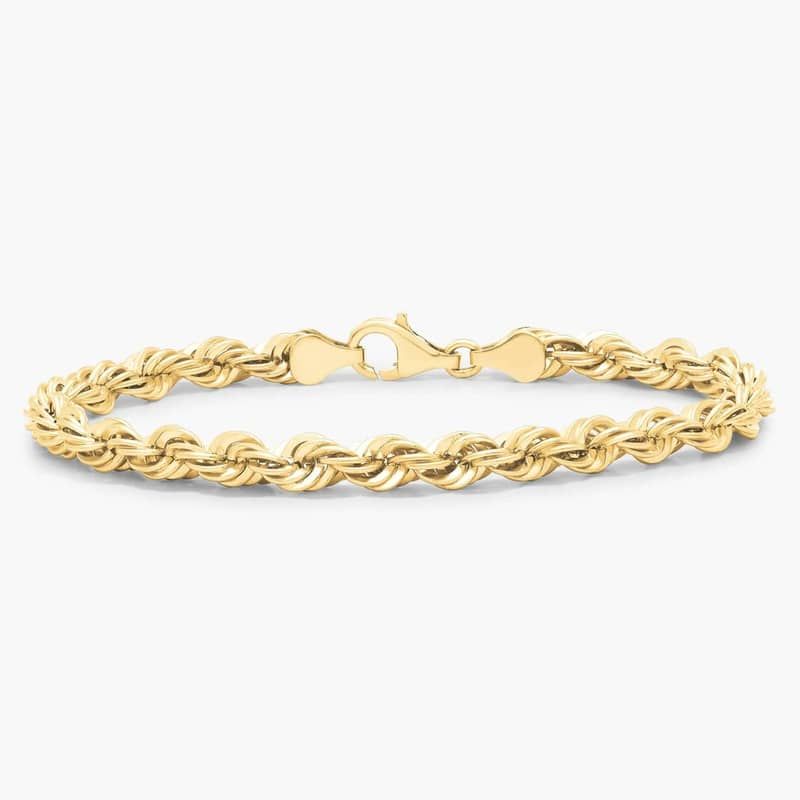 8" Rope Chain Bracelet in 14k Yellow Gold (6 mm)
