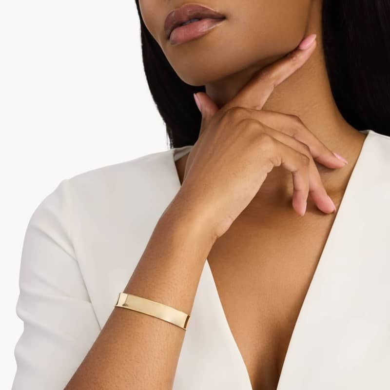 High Polished Cuff in 14k Yellow Gold