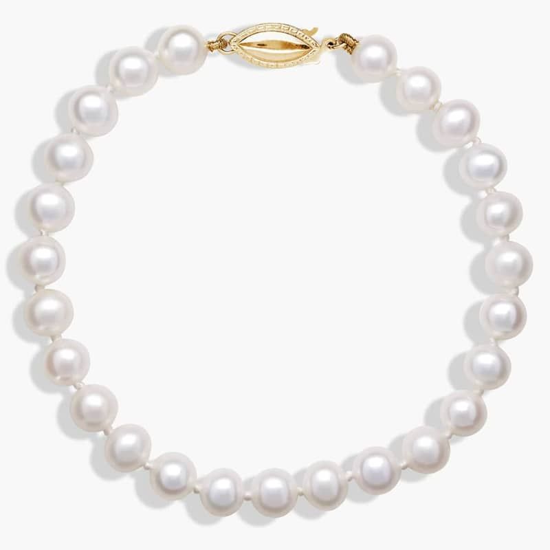 7" Freshwater Cultured Pearl Bracelet in 14k Yellow Gold (6-6.5mm)