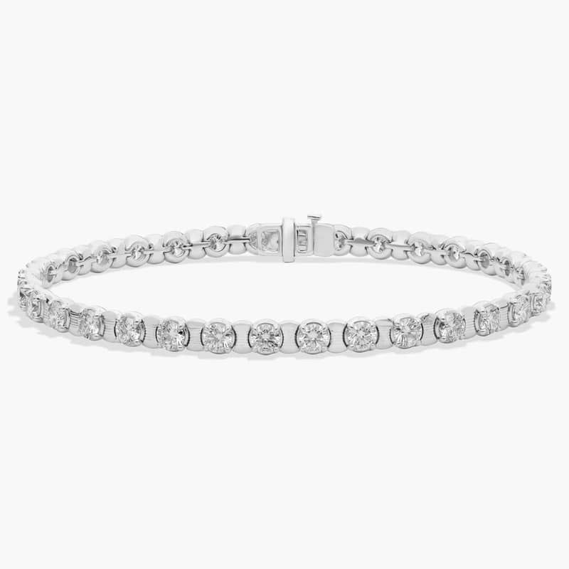 Diamond Industrial Fashion Tennis Bracelet in 14k White Gold (10 Ct. Tw.)