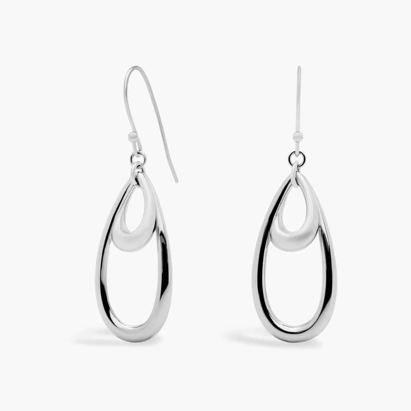 Satin Drop Earrings in Sterling Silver