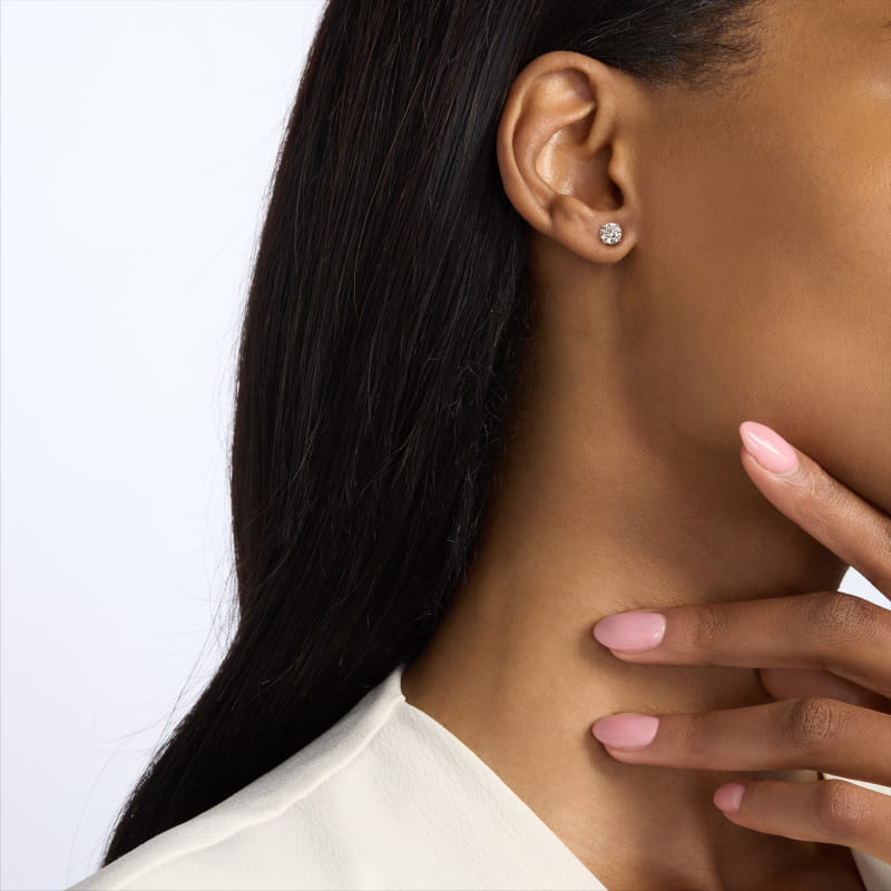 Four Prong Stud Earrings In Platinum (Setting)