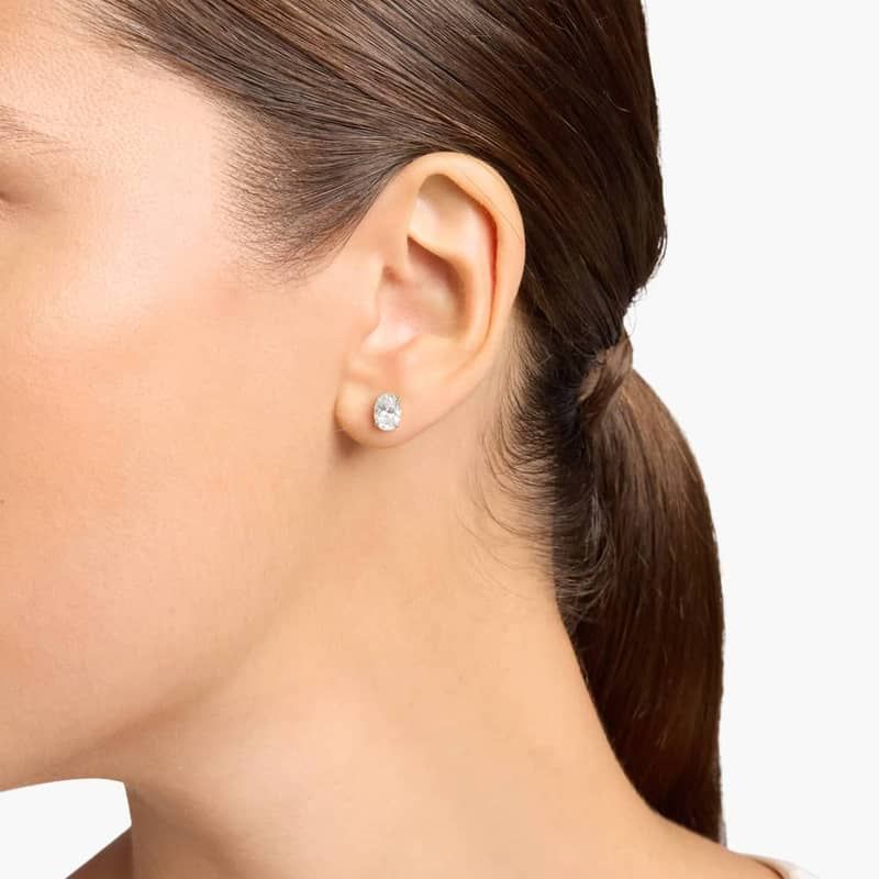 Oval Cut Lab-Grown Diamond Stud Earrings In 14K White Gold (1 1/2 Ct. tw. - F-G / VS2-SI1)