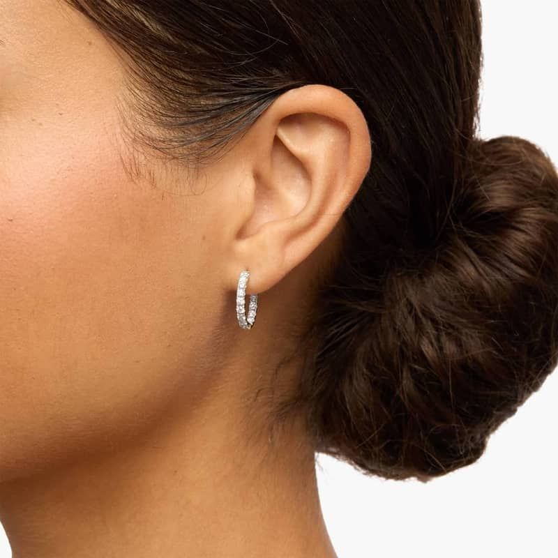 Inside Out Round Hoops, 1/2 Inch Diameter In 14K Yellow Gold (1 Ct. tw. - H-I / SI1-SI2)